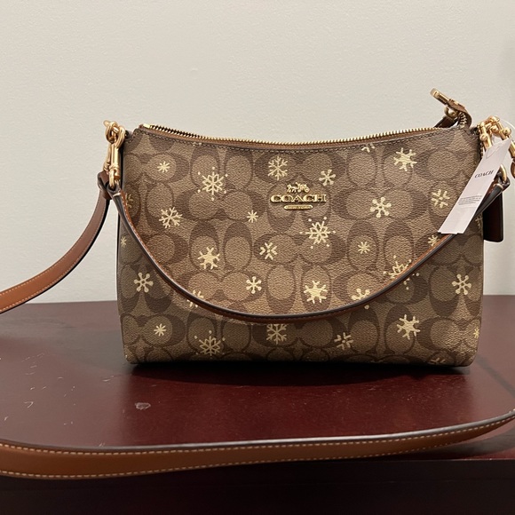 Coach Clara Shoulder Bag In Signature Canvas With Snowflake Print - Picture 5 of 7